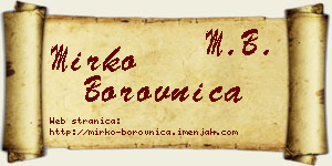 Mirko Borovnica vizit kartica